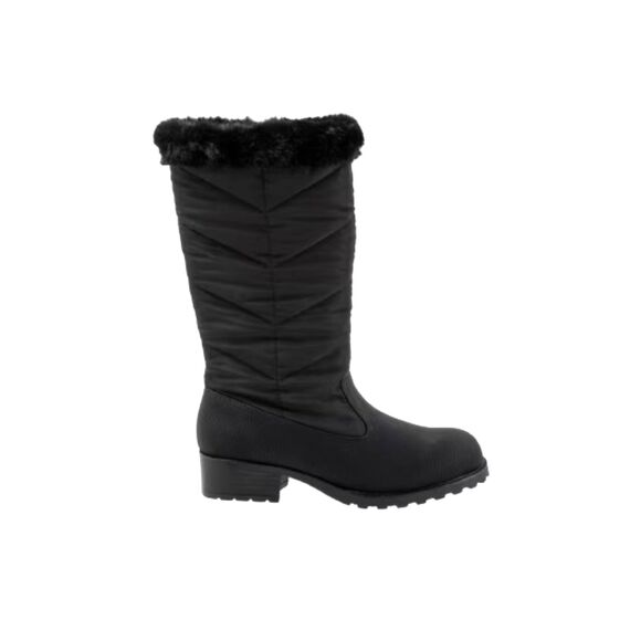 Trotters Womens Black Quilted Benji 3.0 Block Heel Boots Size 7M - Picture 2 of 7